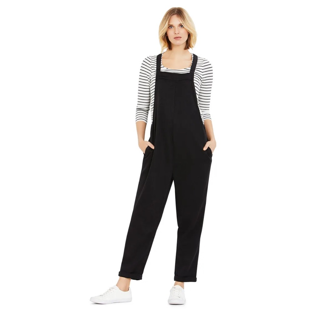 TENCEL MATERNITY OVERALLS (NWT) black size small A Pea in the Pod
